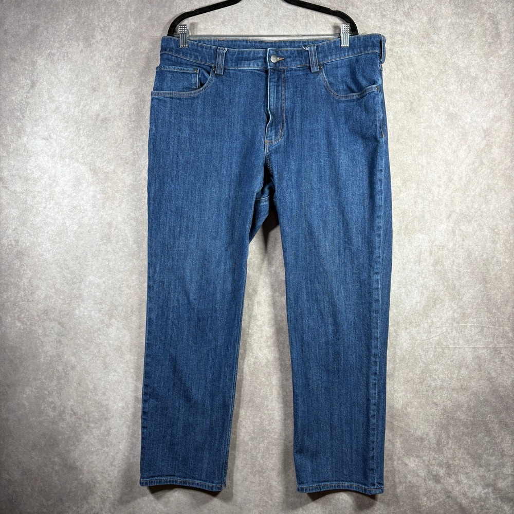 40 Grit Duluth Trading Jeans Mens Size 38X30 Blue Denim Straight Standard Fit